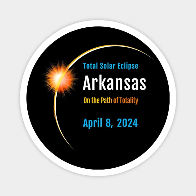 Arkansas AR Total Solar Eclipse 2024 Magnet by nadenescarpellos